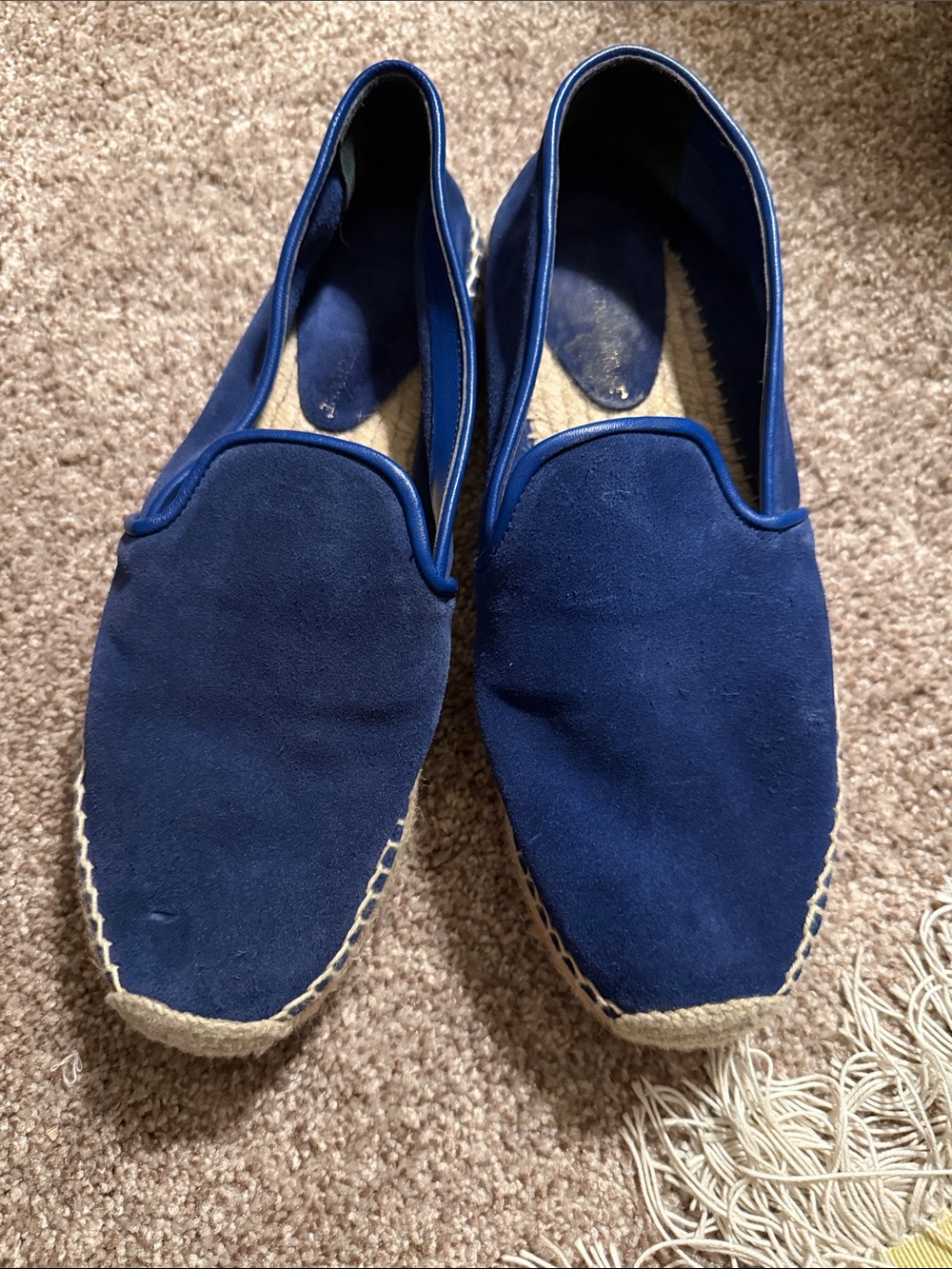 Women’s Navy Slip-On Espadrilles – Casual Suede-Style Comfort